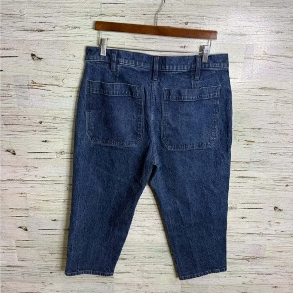 J. Crew Blue Ankle Cropped Jeans Classic Style size 31 Petite carpenter style